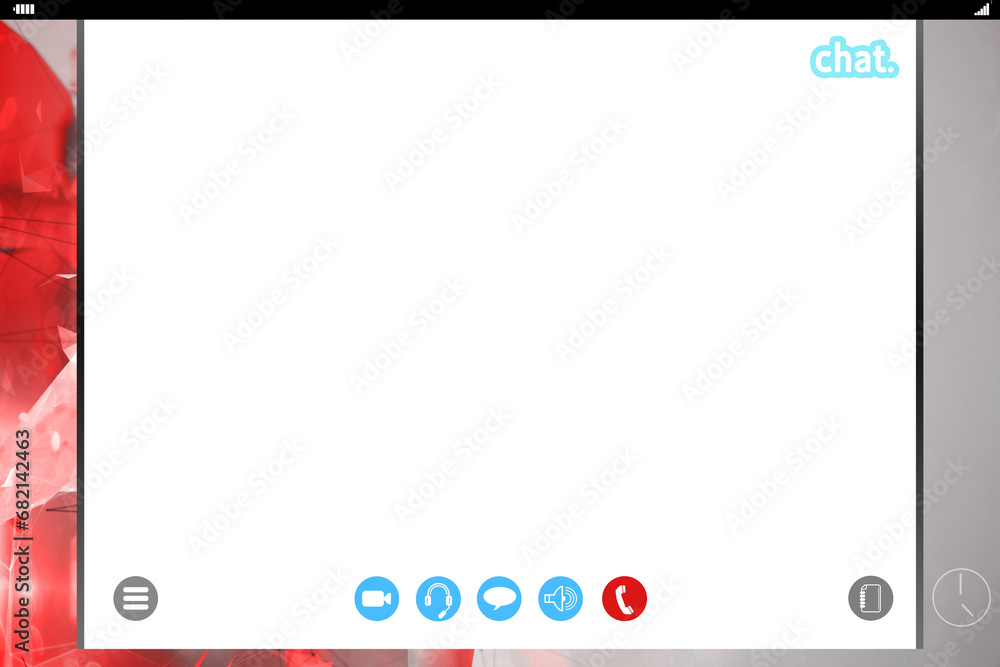 Poster digital png illustration of communicator screen with copy space on transparent background