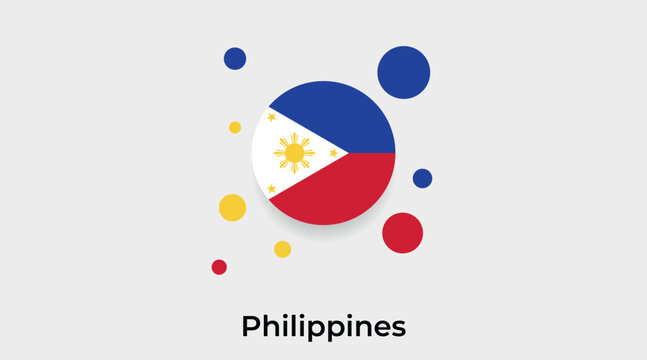 Philippines flag bubble circle round shape icon colorful vector illustration