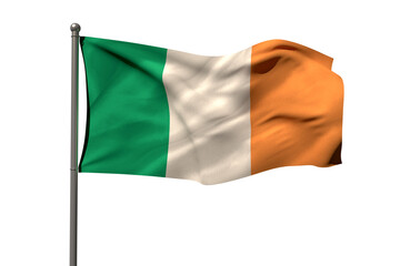 Digital png illustration of flying ireland flag on transparent background