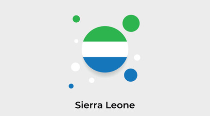 Sierra Leone flag bubble circle round shape icon colorful vector illustration - obrazy, fototapety, plakaty