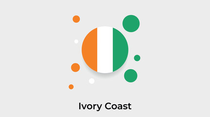 Ivory Coast flag bubble circle round shape icon colorful vector illustration