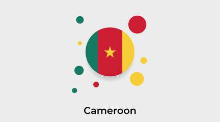 Cameroon flag bubble circle round shape icon colorful vector illustration
