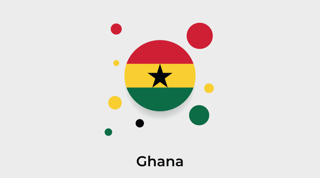Ghana flag bubble circle round shape icon colorful vector illustration