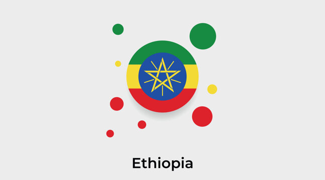 Ethiopia flag bubble circle round shape icon colorful vector illustration