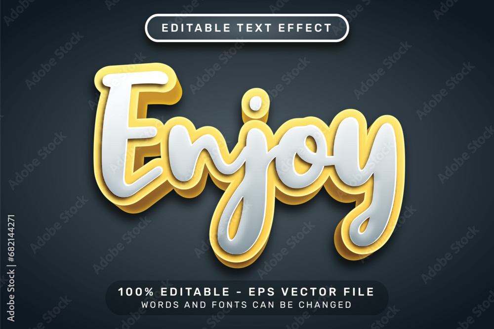 Poster enjoy 3d text effect and editable text effect
