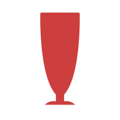 Digital png illustration of red long glass on transparent background