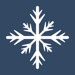 A white star snowflake for sping and winter concept.  snowflake on isolated dark blue background