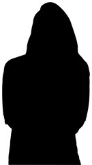 Digital png silhouette of woman standing with arms crossed on transparent background