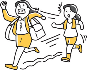 猛スピードで走る女性社員