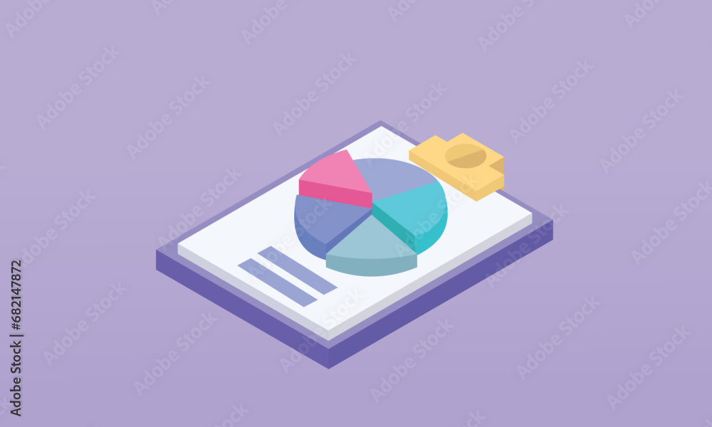 Poster 3d minimal clipboard with business idea goals on project plan, fast progress, analytics 3d icon. bus