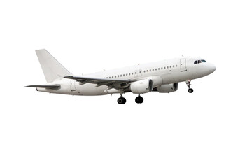 Take off a white passenger airplane isolated - obrazy, fototapety, plakaty