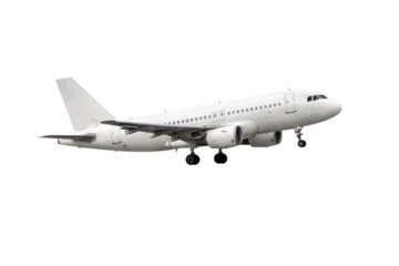 Tuinposter Take off a white passenger airplane isolated © Dushlik