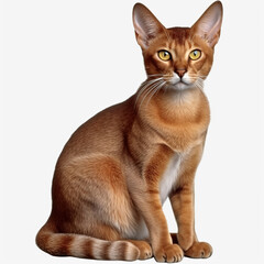 Abyssinian cat isolated on white