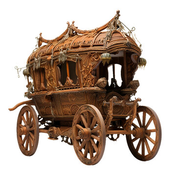ronze Age Chariot, transparent background, isolated image, generative AI