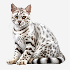 Fototapeta premium bengal cat isolated on white background