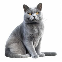 Chartreux cat isolated on white
