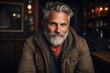 Obraz premium Handsome smiling, happy and pleased man with positive vibes. Human person dressed in fashionable, colorful and fun clothes. Generative AI, AI