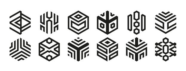 Minimal geometric form set. Abstract modern shapes collection