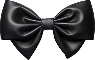 Black ribbon for Christmas gift in PNG. Transparent background.
