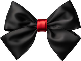 Black ribbon for Christmas gift in PNG. Transparent background.

