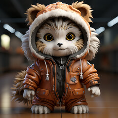 3d tiger wearing clothes