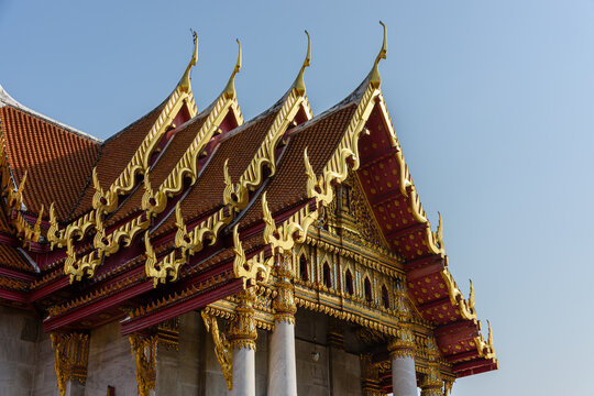 Ornate roof at Wat Benchamabophit (The Marble Temple), Bangkok, Thailand