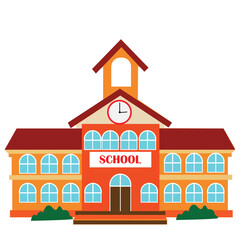 vector illustration of a school building flat design. 