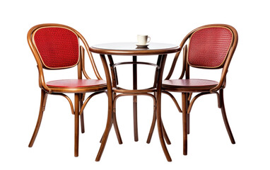 Visual Exploration of Stylish Al Fresco Dining with the Bistro Set Isolated on a Transparent Background PNG. - Powered by Adobe
