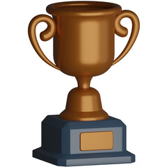 Bronze Trophy 3D Icon