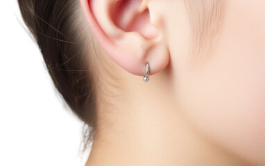 A Visual Exploration of Unique Style with the Body Jewelry Tragus Stud Isolated on a Transparent Background PNG.