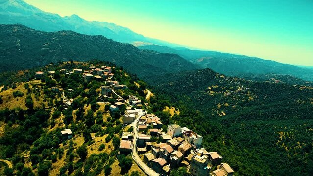 a Berber village at the top of the mountain in Tizi Ouezou Algeria