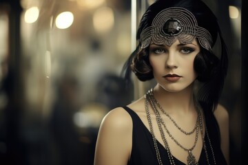 A Woman In A Flapper Dress