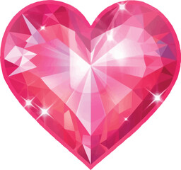 Naklejka na ściany i meble Pink hearts in the form of diamonds on a white background.