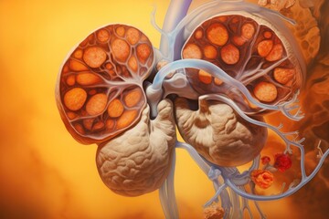 Illustration Highlighting Kidney Stones As Medical Issue - obrazy, fototapety, plakaty