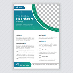 Corporate medical healthcare flyer or brochure template design