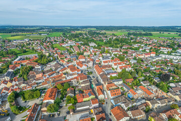 Ausblick auf die Innenstadt von Grafing im Landkreis Ebersberg in Oberbayern