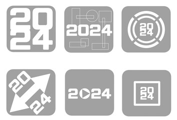 set of new year icons for web