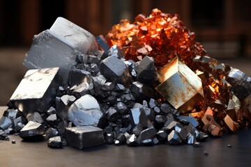 Piles Of Rare Earth Elements Mined And Refined. Сoncept Renewable Energy Sources, Environmental...
