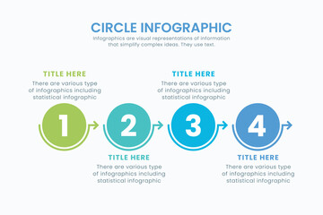 Minimal business circle infographic design template for cycling diagram. presentation and round chart. Business concept with 4 stages. Modern flat vector illustration for data visualization.