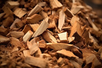Wood Waste Transformed Into Biomass Fuel For Clean Energy. Сoncept Sustainable Energy Solutions, Renewable Fuel Sources, Waste-To-Energy Conversion, Green Energy Innovation, Biomass Fuel Production