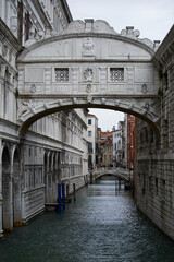 Infamous Bridge of Sighs (Italian: Ponte dei Sospiri) at the Doge's Palace (Italian: Palazzo Ducale). Venice - 5 May, 2019