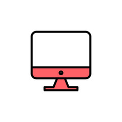 Computer icon set illustration. computer monitor sign and symbol