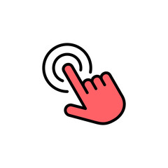Hand click icon set illustration. pointer sign and symbol. hand cursor icon