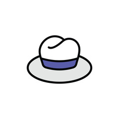 Fedora Hat icon design with white background stock illustration