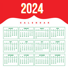 New year calender design 2024