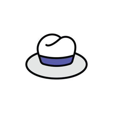 Fedora Hat icon design with white background stock illustration