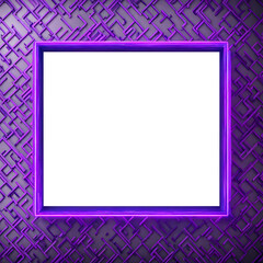Obraz premium purple square frame on a wall