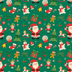 seamless pattern with Santa Claus