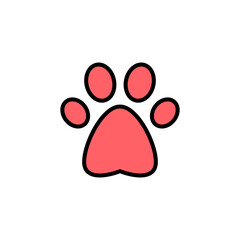 Paw icon set illustration. paw print sign and symbol. dog or cat paw