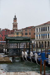 Naklejka premium Gondola boat rental at Grand Canal. Venice - 5 May, 2019